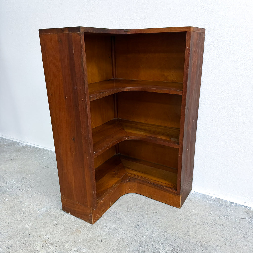 Mid Century Solid Wood Corner Shelf
