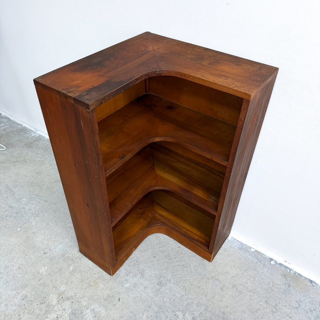 Mid Century Solid Wood Corner Shelf