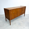 Mid Century Solid Wood Sideboard With Brass Handles