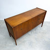 Mid Century Solid Wood Sideboard With Brass Handles