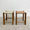 Pair Of Mid Century String Woven Stools