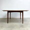 Mid Century TH Brown Teak Round Extension Dining Table