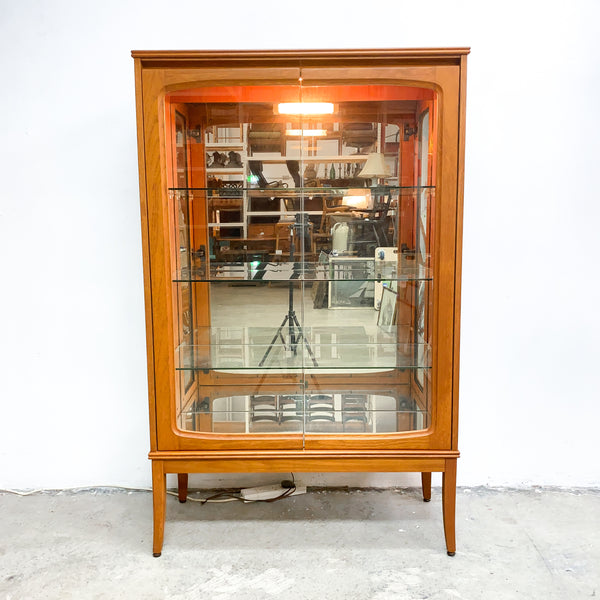 Mid Century Teak Chiswell China Cabinet With Light