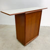 Mid Century Teak Chiswell Cocktail Drinks Cabinet Bar Trolley on Castors