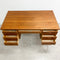 Mid Century Teak Danish Desk With 7 Drawers