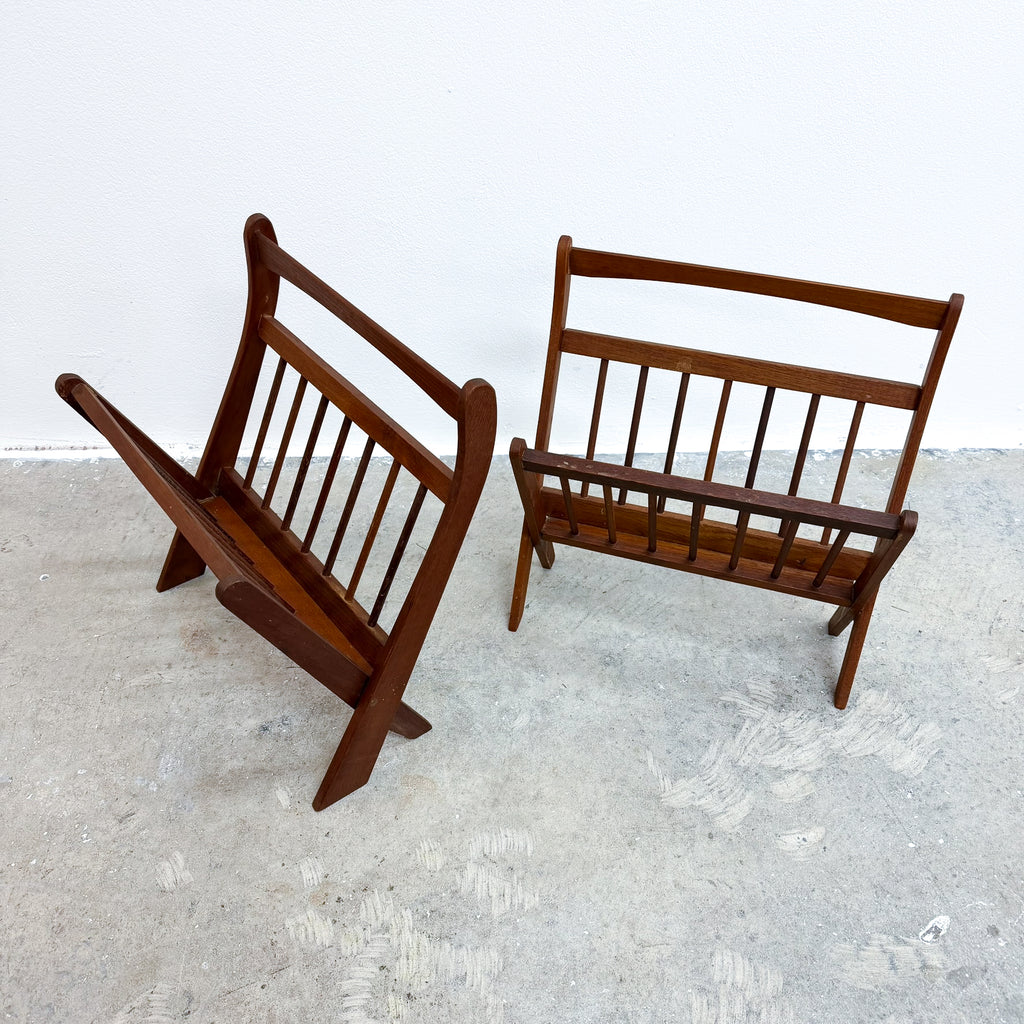Mid Century Teak Folding Magazine Rack