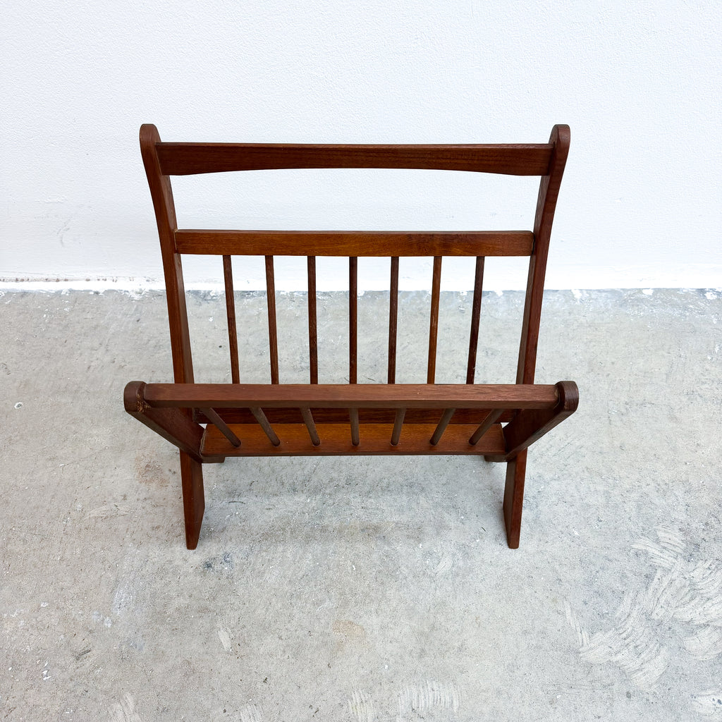 Mid Century Teak Folding Magazine Rack
