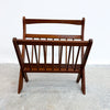 Mid Century Teak Folding Magazine Rack