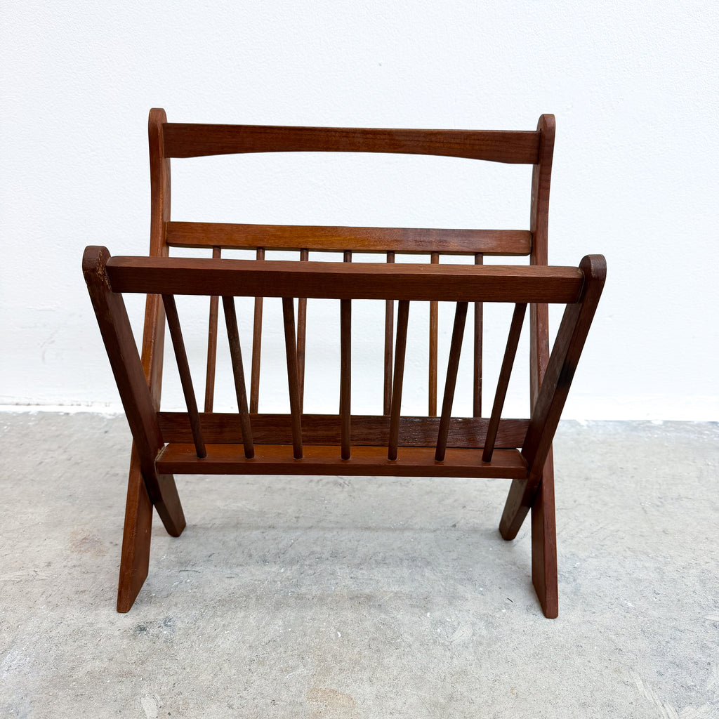 Mid Century Teak Folding Magazine Rack
