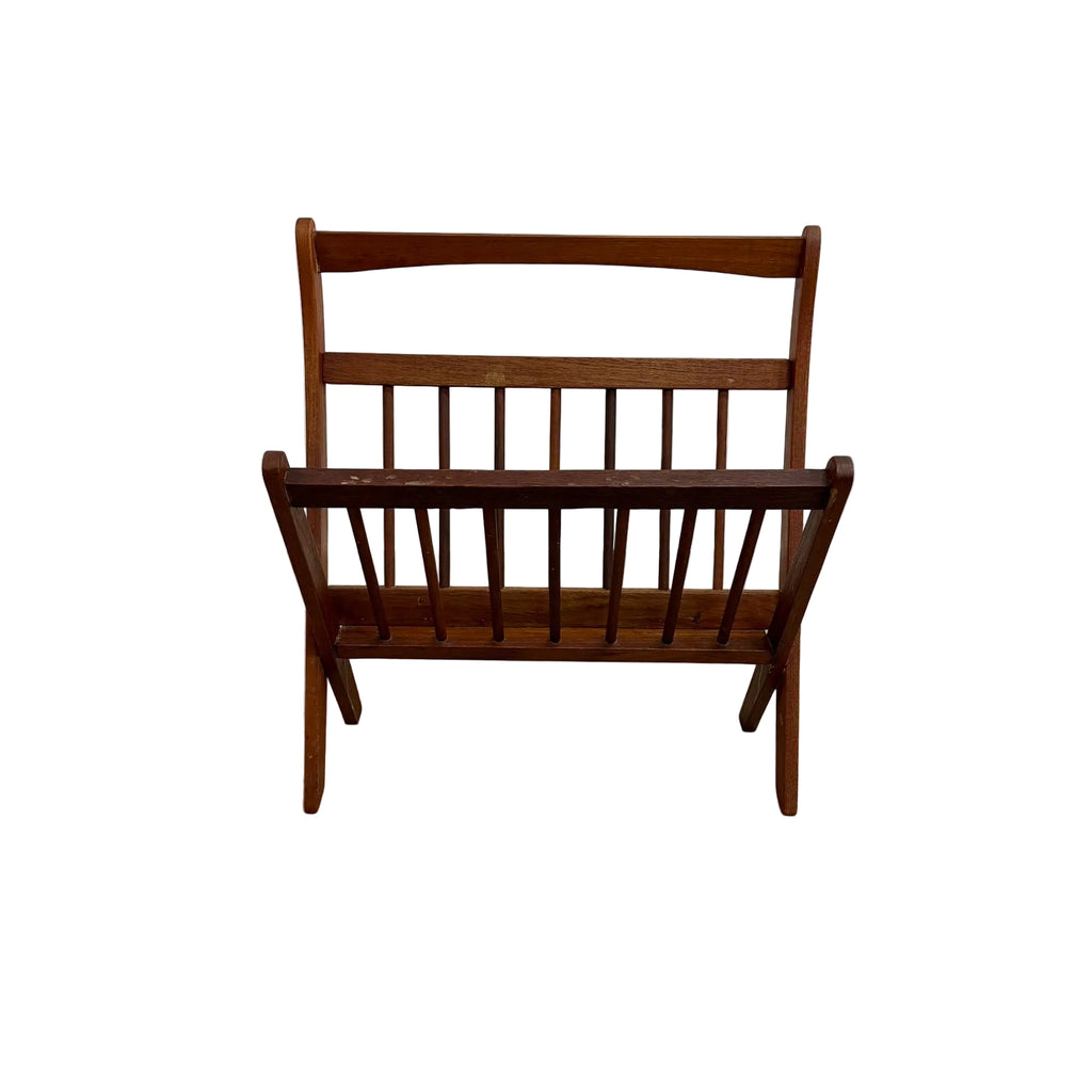 Mid Century Teak Folding Magazine Rack