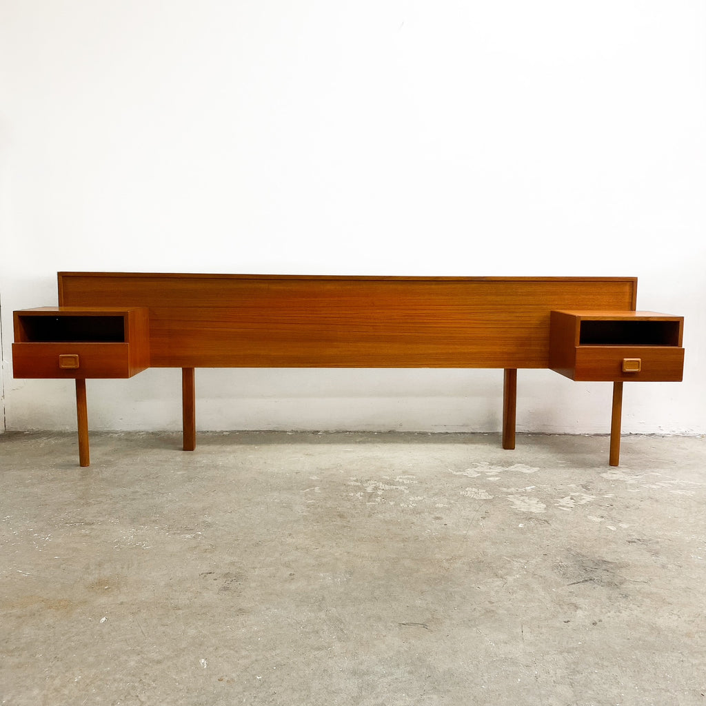 Mid Century Teak Parker Bedhead With Bedside Tables