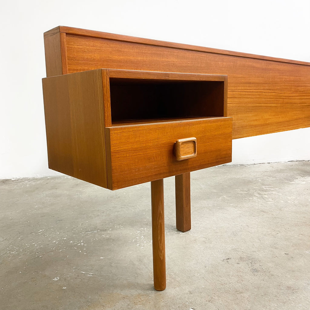 Mid Century Teak Parker Bedhead With Bedside Tables