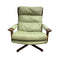 Mid Century Tessa Delmont Sage Leather Swivel Armchair