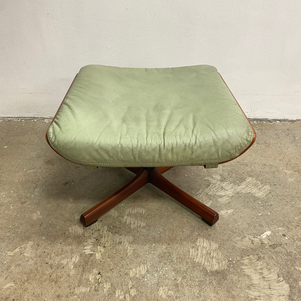 Mid Century Tessa T21 or Delmont Sage Green Leather Footstool