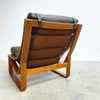 Tessa black leather armchair
