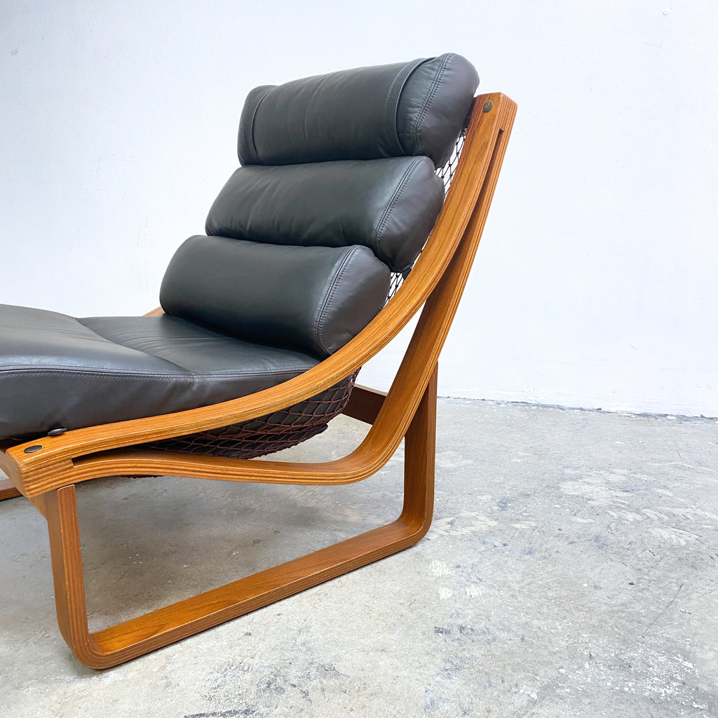 Tessa black leather armchair