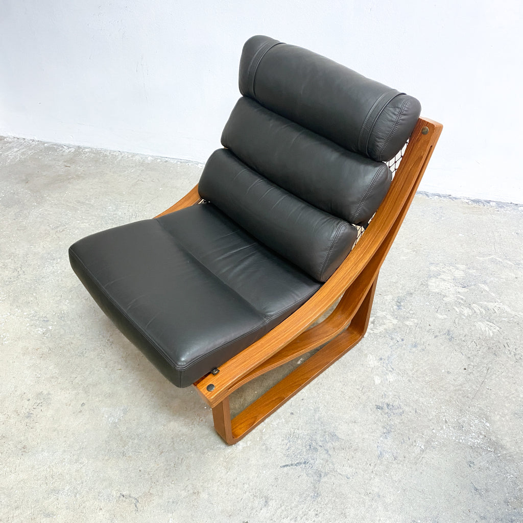 Tessa black leather armchair