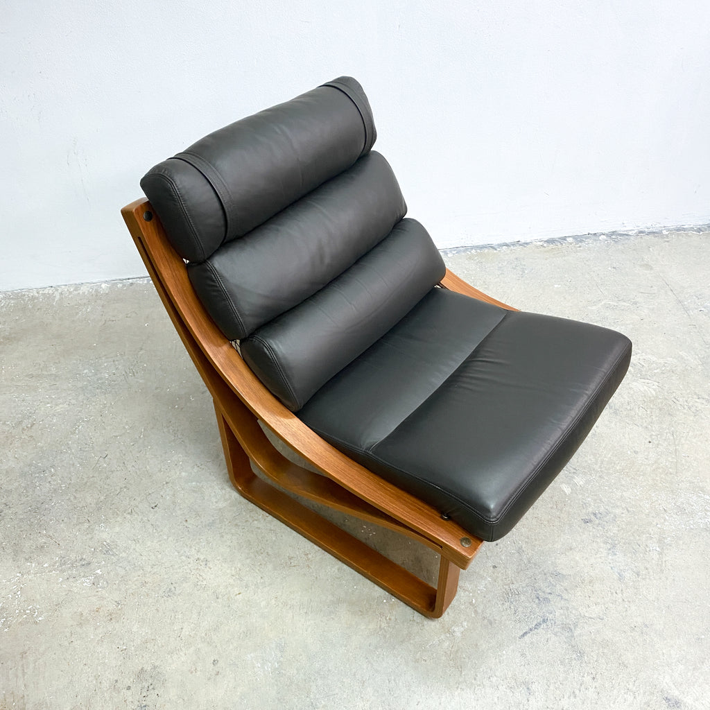 Tessa black leather armchair