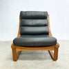 Tessa black leather armchair