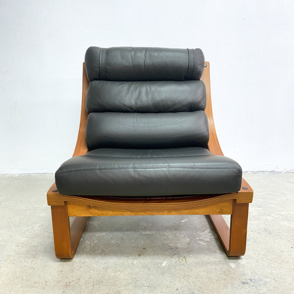 Tessa black leather armchair