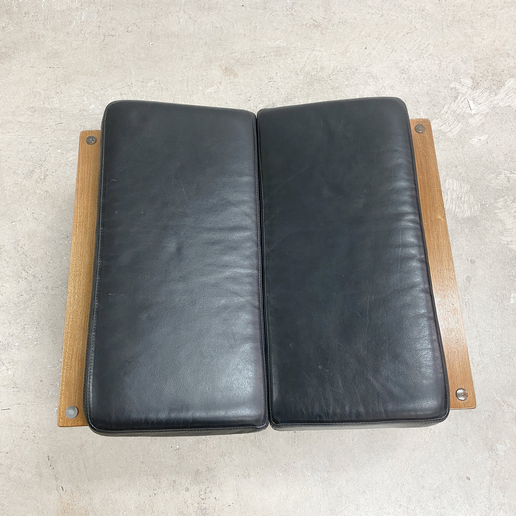 Mid Century Tessa T4 Black Leather Footstool