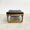 Mid Century Tessa T4 Black Leather Footstool