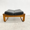 Mid Century Tessa T4 Black Leather Footstool