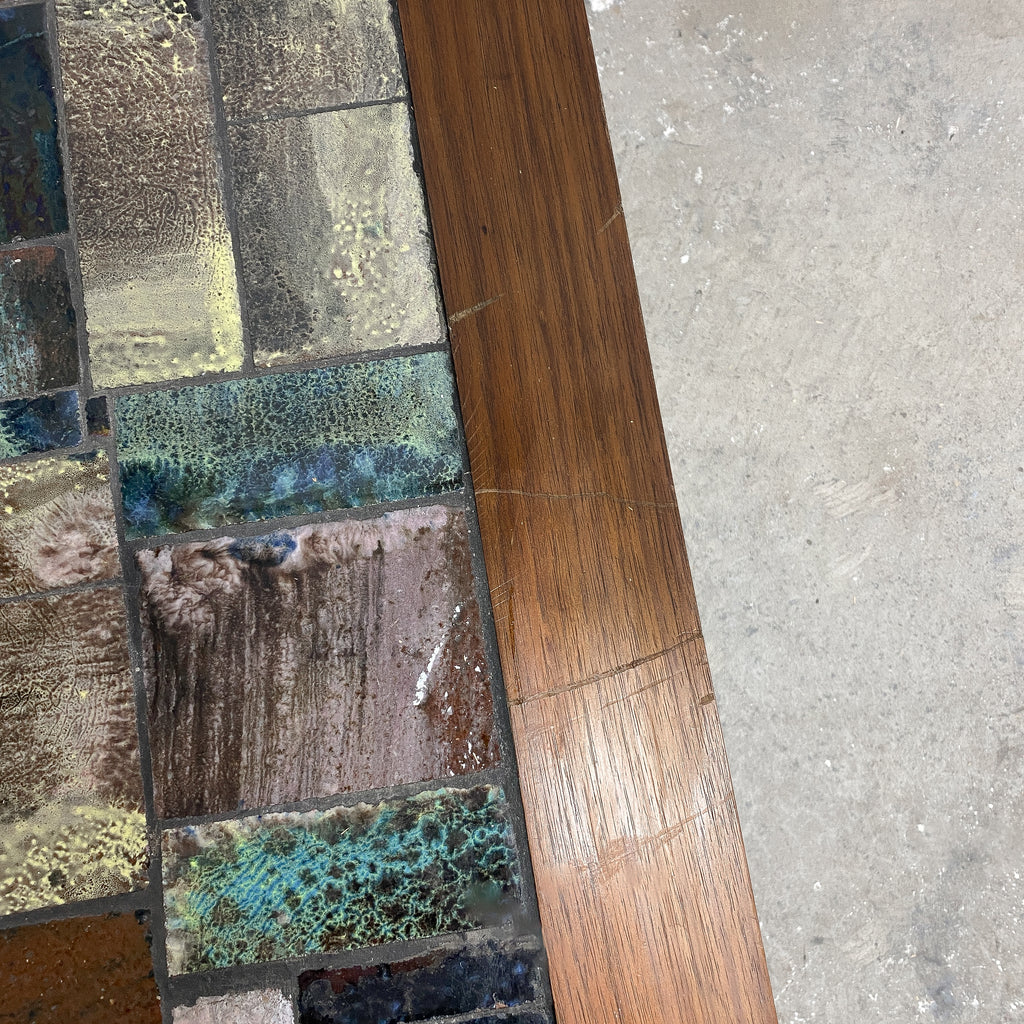 Mid Century Blackwood And Ceramic Tile Top Coffee Table 1970s