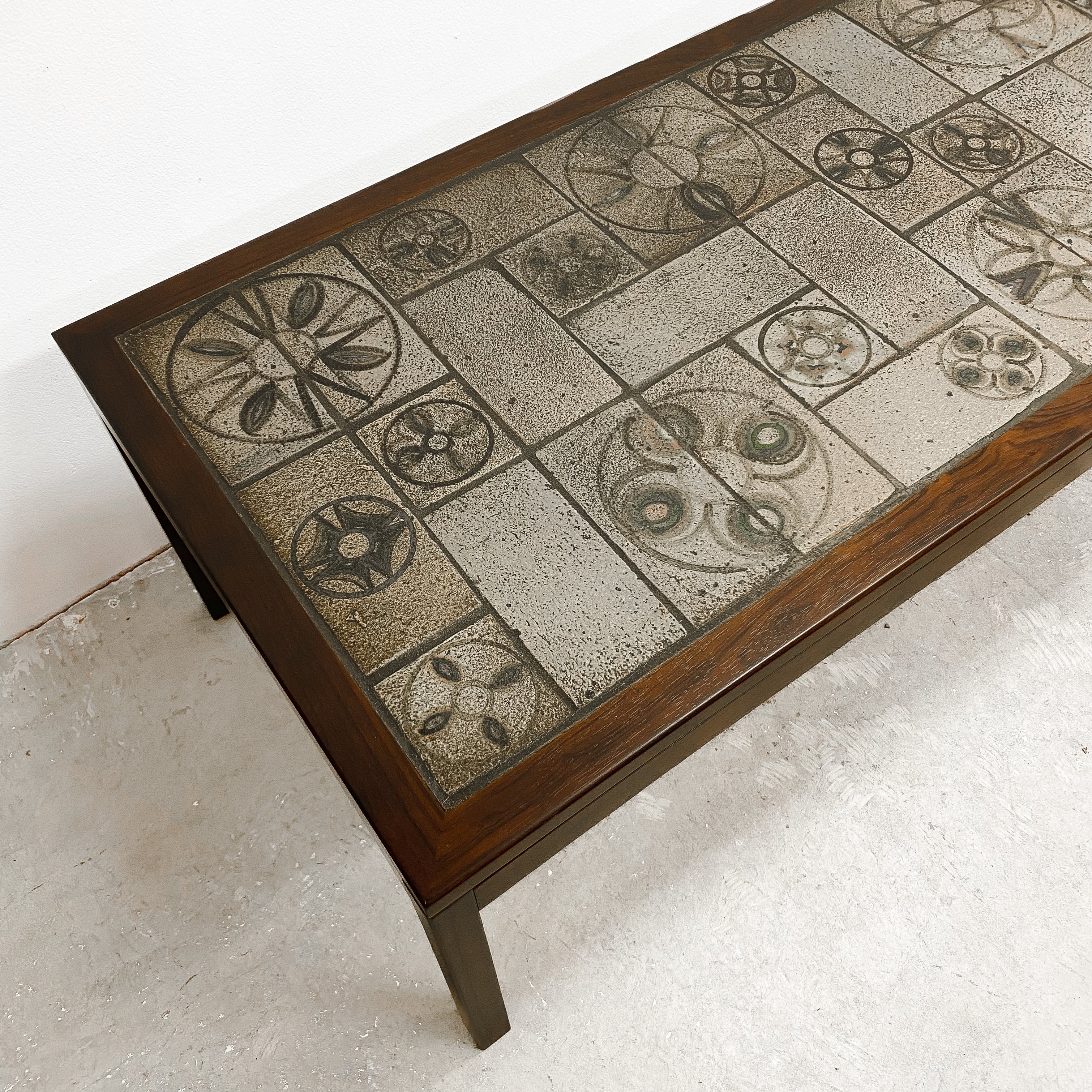 Mid Century Brazilian Rosewood Tiled Top Coffee Table - Restored– The ...