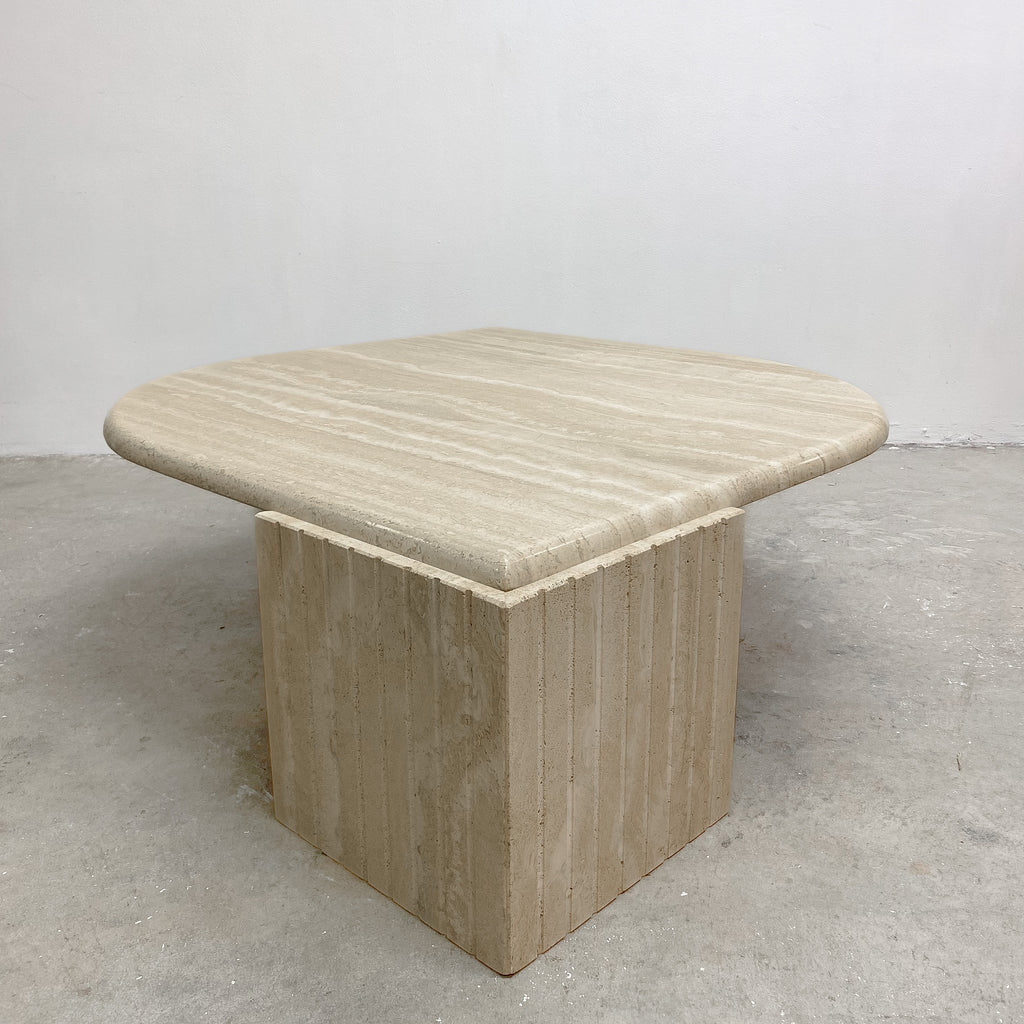 Mid Century Travertine Teardrop Coffee Table