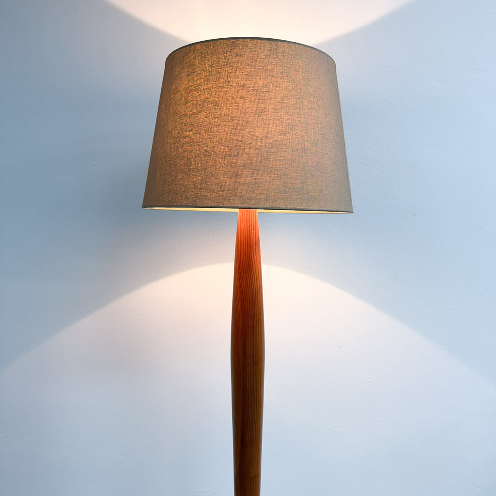 Mid Century Turned Timber Floor Lamp