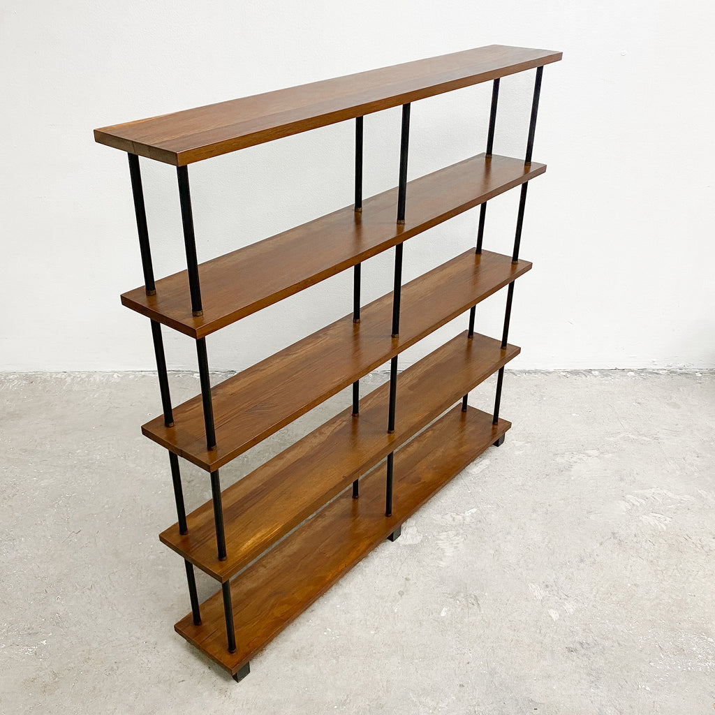 Mid Century Two Bay Open Display Bookshelf By Laranda