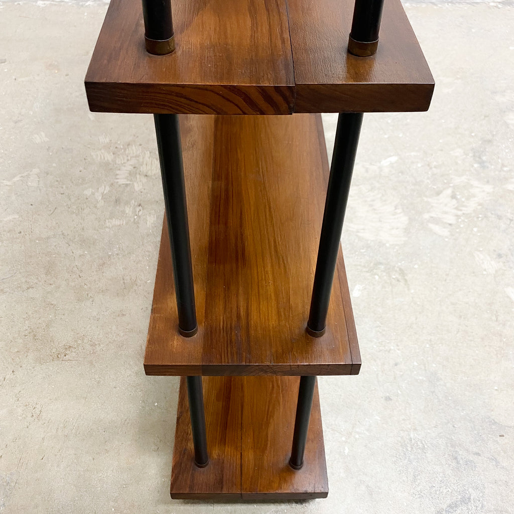 Mid Century Two Bay Open Display Bookshelf By Laranda