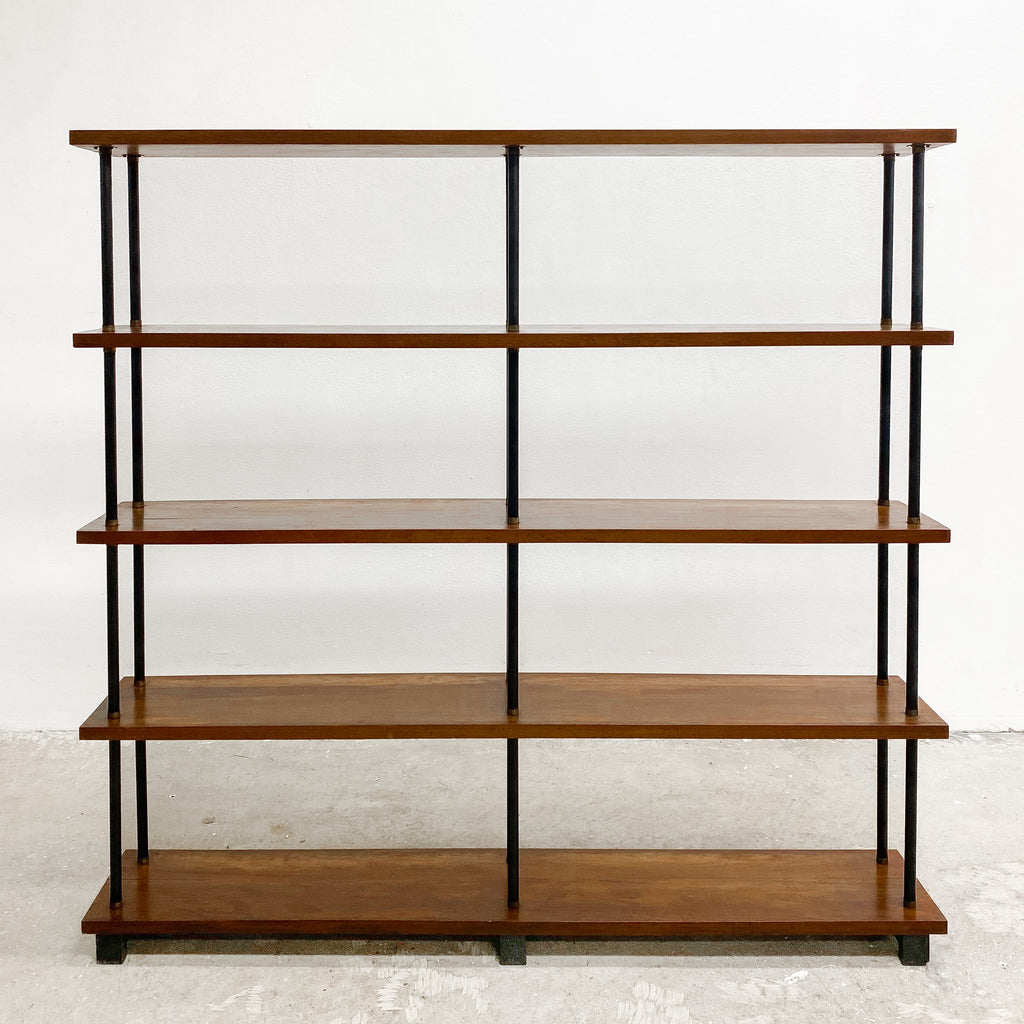 Mid Century Two Bay Open Display Bookshelf By Laranda