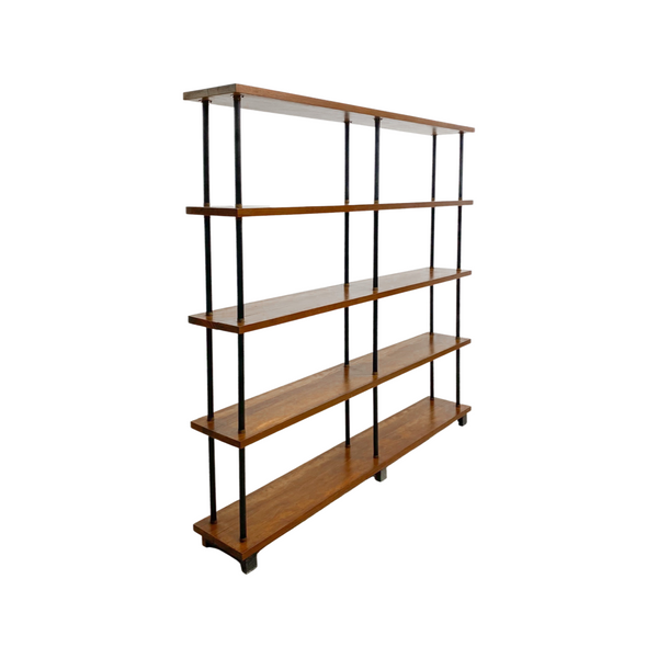 Mid Century Two Bay Open Display Bookshelf By Laranda