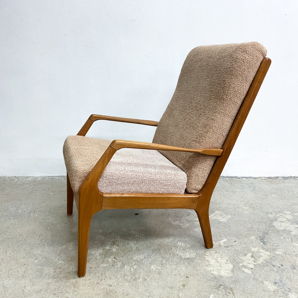 Mid Century Van Treight Armchair New Boucle Upholstery Frame Restored
