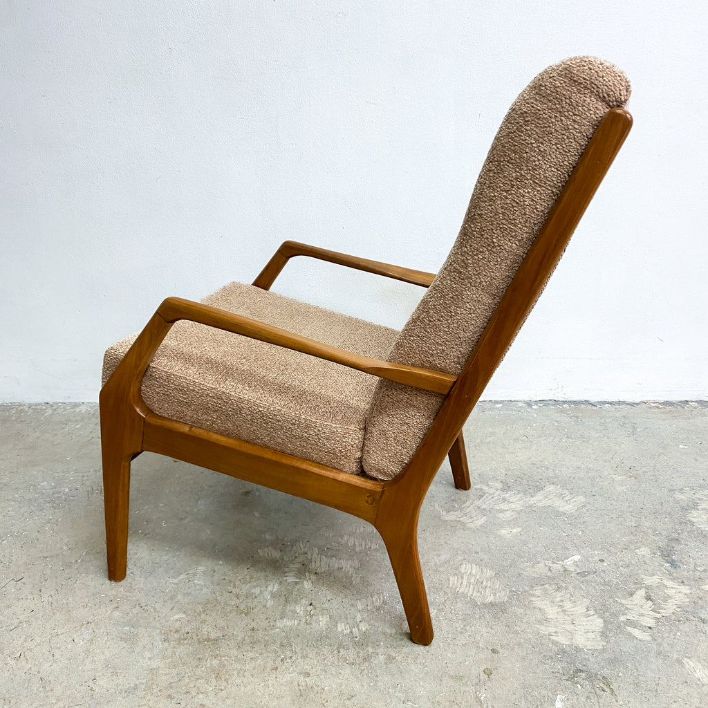 Mid Century Van Treight Armchair New Boucle Upholstery Frame Restored