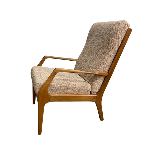 Mid Century Van Treight Armchair New Boucle Upholstery Frame Restored