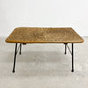 Mid Century Wicker And Metal Rod Coffee Side Table