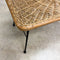 Mid Century Wicker And Metal Rod Coffee Side Table