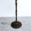 Mid Century Wood And Brass Banded Danish Floor Lamp