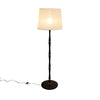 Mid Century Wood And Brass Banded Danish Floor Lamp