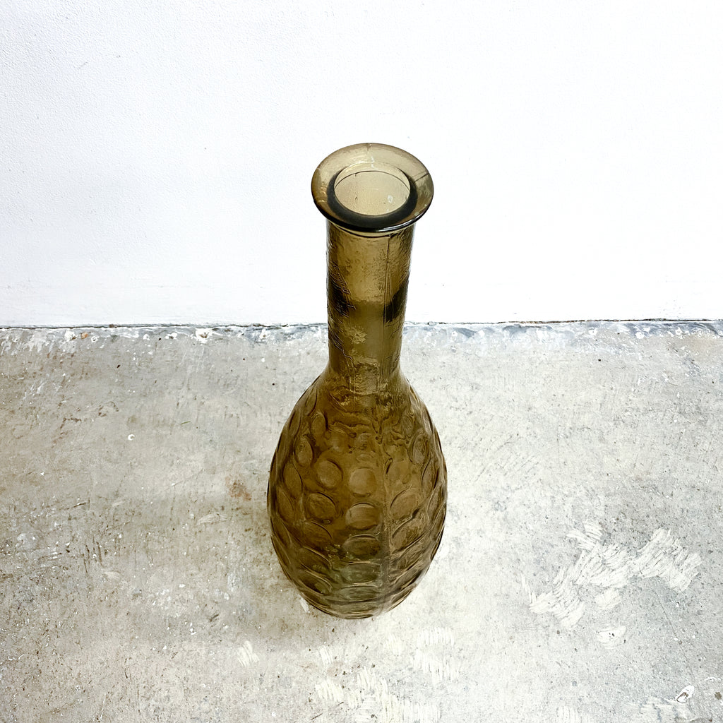 Mid Century 1970s Large Bottle Glass Floor Vase