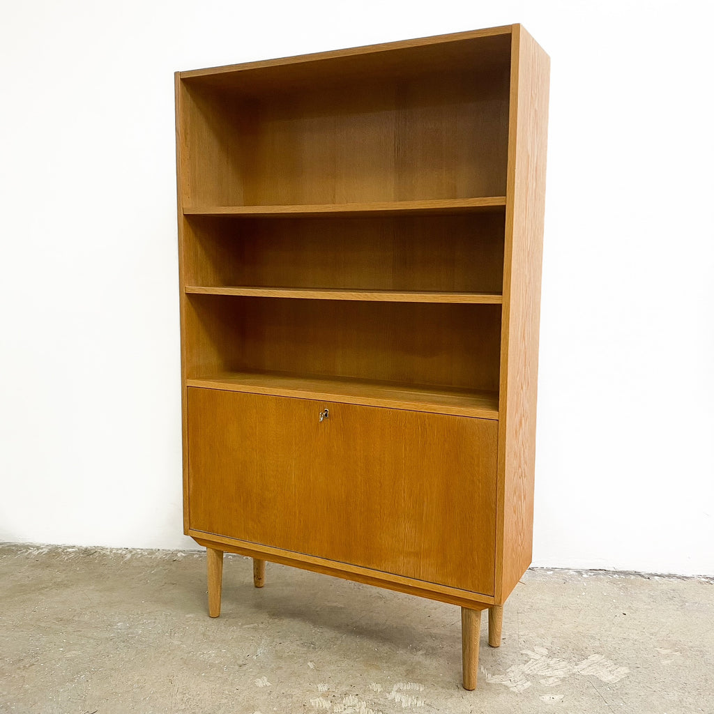 Mid Century Danish Bookshelf With Cabinet