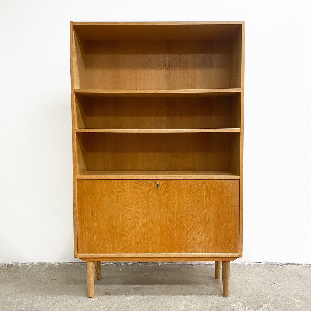 Mid Century Danish Bookshelf With Cabinet