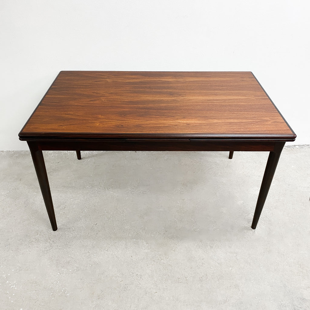 Mid Century Danish Brazilian Rosewood Extension Dining Table - Restored