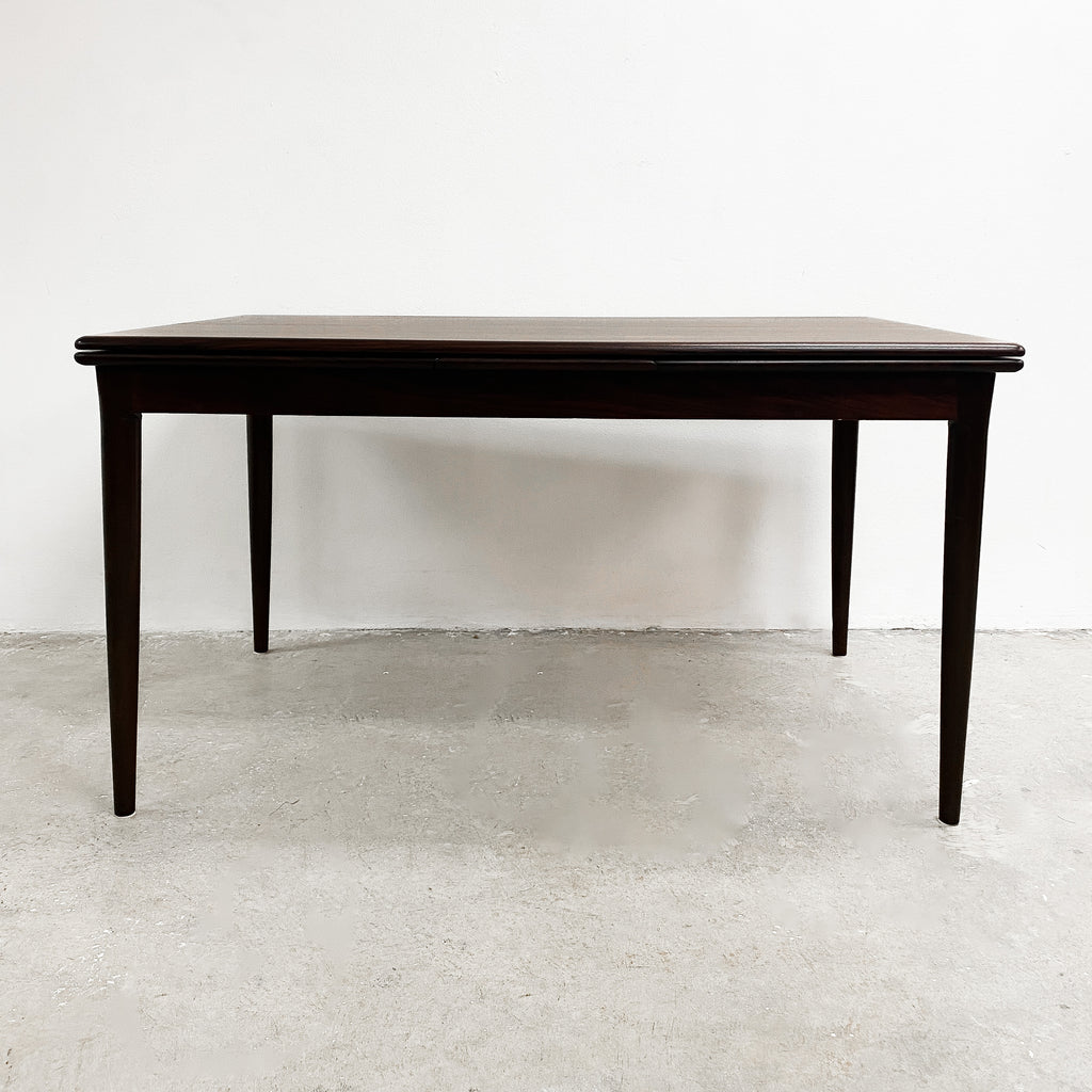 Mid Century Danish Brazilian Rosewood Extension Dining Table - Restored