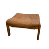 Mid Century Foot Stool With Leather Upholstery