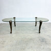 Mid Century Hollywood Regency Glass Coffee Table
