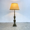 Mid Century Large Ornate Brass Table Lamp With Shade